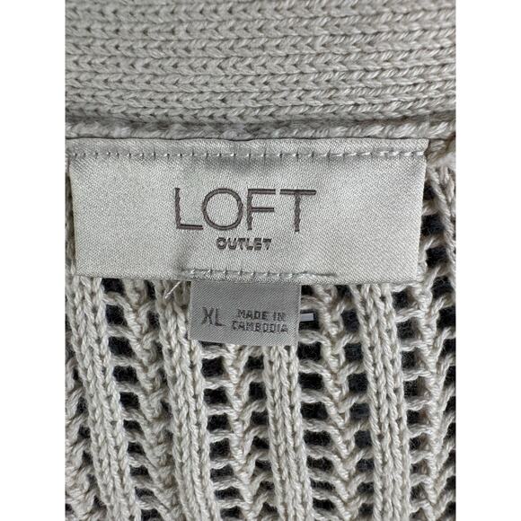 LOFT 100% Cotton Open Knit Short sleeved cardigan. Size XL - Picture 4 of 5